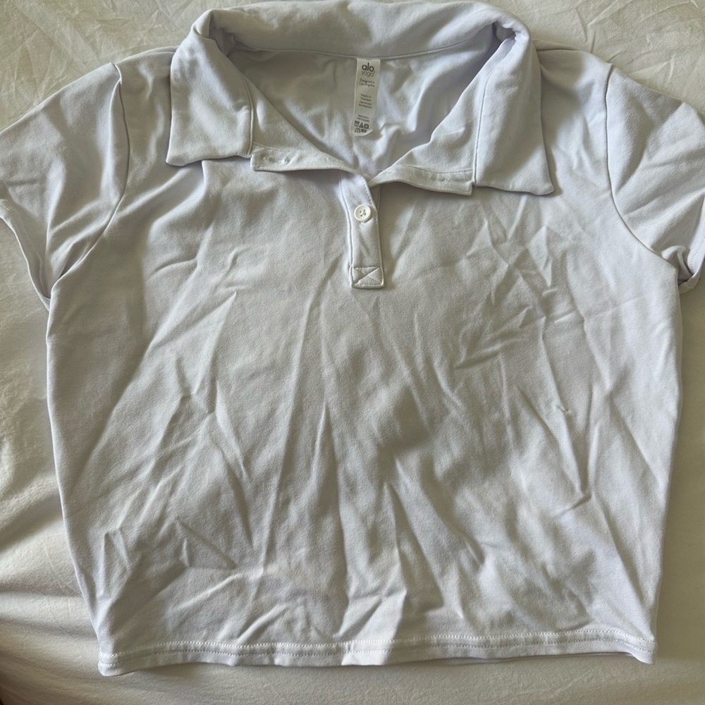 ALO Yoga White Collared Shirt